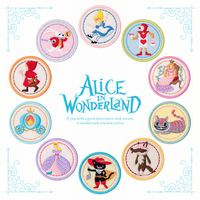 Prêt à expédier : 10 styles de patchs Alice au pays des merveilles, emballage individuel, appliques autocollantes de dessins animés pour vêtements d'enfants