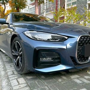 Bmw 4 Series G22 G23 M Sport Front Wind Vane Car Wrap Exterior Modification Piano Black Carbon Fiber Texture Adhesive Decal - Product Image 2