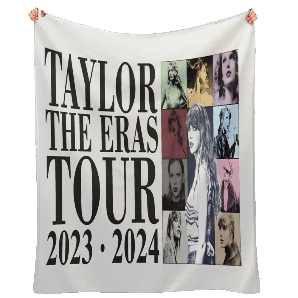 Mais novo Hot Sale moda Taylor concerto THE ERAS TOUR poliéster sublimação velo Velveteen Plush viagem lance cobertor