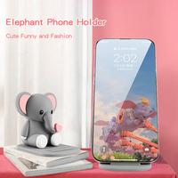 Soporte para Teléfono con Diseño de Elefante Gris, de PVC, con Dibujos Animados, Bonito y Original