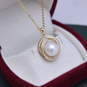 Collier en argent S925 rond blanc de 11-12 mm de Zhuji Danshui, lumière intense, faibles défauts, boucle de mamelon avec un magnifique pendentif en perle - Product Image 2