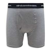 Boxer Homme en Coton Respirant Gris Heather, Sous-vêtements pour Homme en Coton et Spandex, Ceinture Élastique Jacquard, Fermeture Frontale