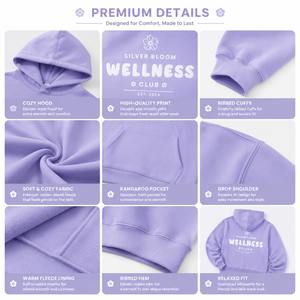 Sudadera con capucha extragrande para mujer, color morado, con estampado gráfico, 100% algodón, corte holgado, estilo casual, ropa urbana - Product Image 4
