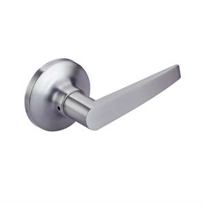 Palanca de puerta exterior de entrada con llave Manija de puerta de palanca de níquel satinado con cerradura para entrada Perilla de puerta tubular para zurdos y diestros - Product Image 2