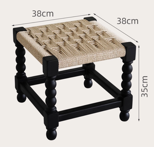 Taburetes modernos de cuerda tejida <span class=keywords><strong>taburete</strong></span> bajo de madera maciza para sala de estar casera - Product Image 6