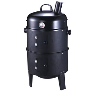 Parrilla Ahumadora 3 en 1 de Estilo Moderno y Grado Comercial para Barbacoa al Aire Libre con <span class=keywords><strong>Asador</strong></span> Giratorio y Carro de Mano con Recubrimiento en Polvo para Leña o Carbón - Product Image 2