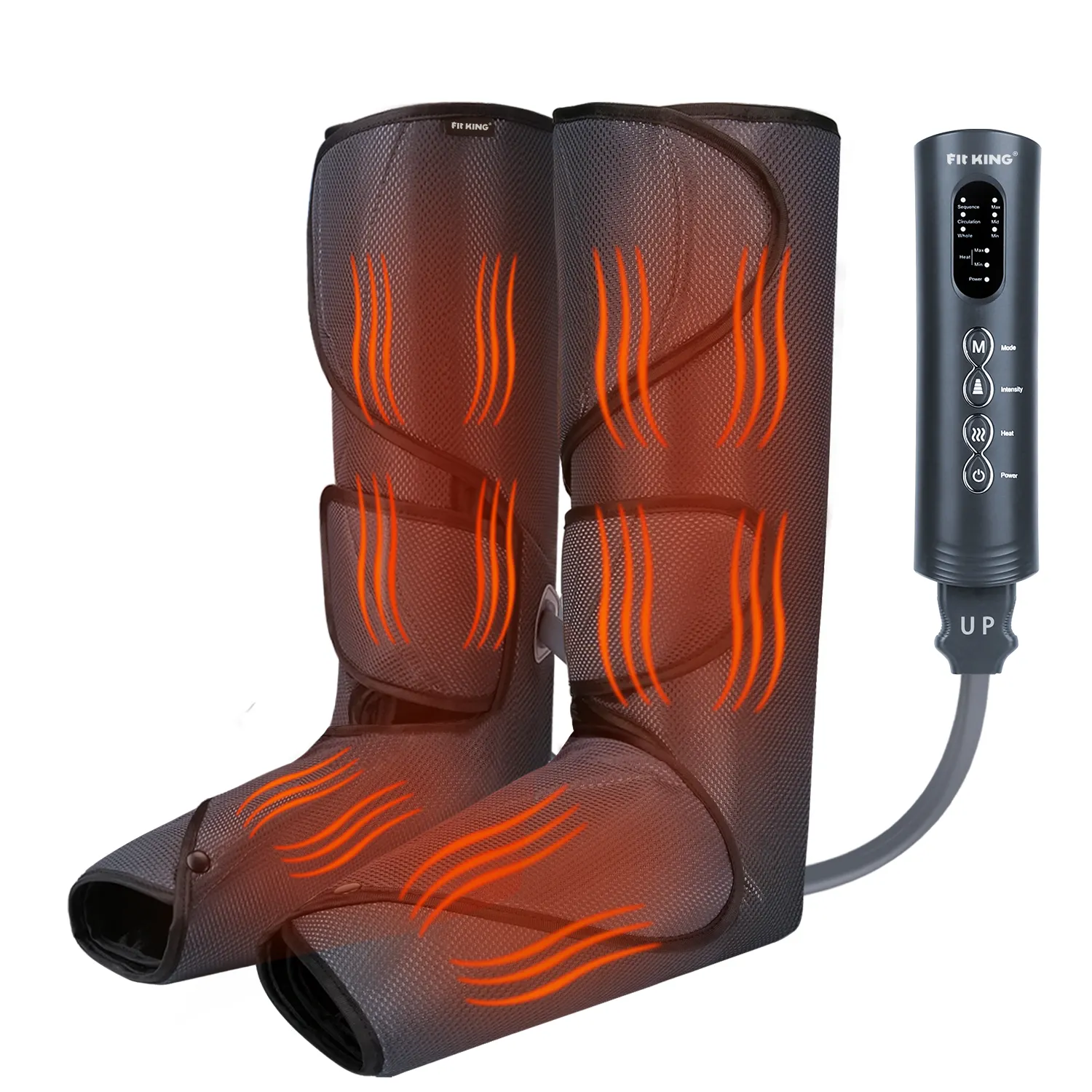 Masseur KING pour les pieds et les jambes avec chaleur, Compression de l'air, Circulation sanguine, Relaxation des Muscles, 3 Modes, masseur des jambes