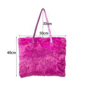 <b>Large</b> <b>Plush</b> Women Shoulder Bag Soft Fluffy Faux Fur Tote Bags Custom Logo Winter Bags - Product Image 6
