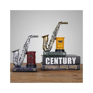 Nordic retro students creative resin craft gifts ornaments Saxophone violin storage pen container pen insert