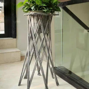 Pot de fleurs tissé en saule avec intérieur en plastique, style rétro tissé en rotin anti-<span class=keywords><strong>goutte</strong></span>, déco <span class=keywords><strong>plante</strong></span> en pot pour balcon de cour - Product Image 4