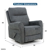 Fauteuil inclinable manuel en tissu moderne Geeksofa avec fonction de bascule, pivotant et massage pour le salon