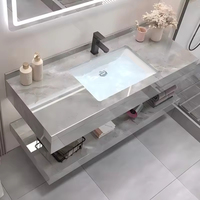 30 pouces maison asiatique Antique blanc salle de bain vanités moderne sur pied salle de bain meuble flottant vanité avec miroir et bassin