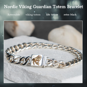 Joyería de diseño gótico Original de alta calidad, pulsera de cadena cubana de Plata de Ley 925 para hombre, brazalete de tótem <span class=keywords><strong>Daemon</strong></span> vikingo Nórdico - Product Image 4