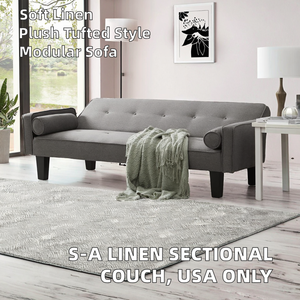 Juego de Sofás Seccionales Tapizados en Lino S-A para Apartamento y Villa, Diseño Moderno, Envío Directo a EE. UU. - Product Image 2