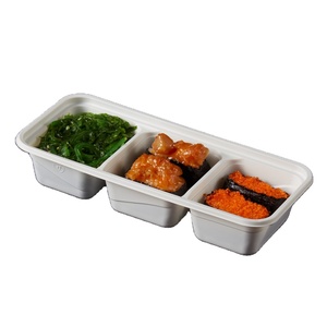 White Sugarcane PLA Delivery Disposable Takeout Togo Takeaway Cake Container Food Packaging Sushi Box with lips