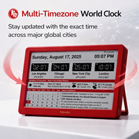 Kylendar Calendrier intelligent Wi-Fi 7 pouces avec écran E-Paper protecteur pour les yeux, 4 modes, horloge mondiale, météo et actualités, mise à jour automatique, affichage de bureau