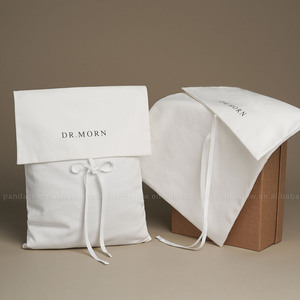PandaSew Custom Logo <b>Envelope</b> Bag Clothing Shoes Dust Bag Jewelry Bag <b>White</b> Twill Cotton Gift Packaging Jewelry Pouch - Product Image 2