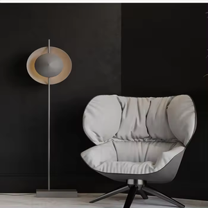 Lampes d'ambiance modernes décoratives nordiques Led White Light Floor Round Pie Metal Corner Lighting Stand Lampes - Product Image 4