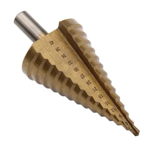 HSS 4241 4-42mm titanium Straight Flute Triangular handle Step cone Drill Bits For Metal Drilling