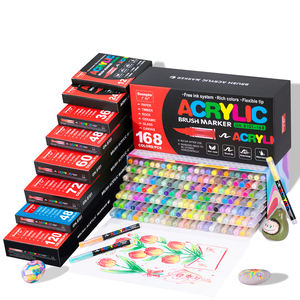 Набор маркеров Guangna New 360 Colors: прямые жидкие маркеры с мягким наконечником для рисования, для студентов, новые акриловые маркеры. - Product Image 1