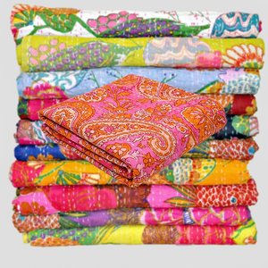 Mix Wholesale Set Of 12 Pcs Lot Floral Print Tropical Kantha Bed Cover <b>Indian</b> Fruit Print Kantha <b>Throw</b> - Product Image 1