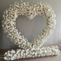 Hochzeit Hintergrund Bühne Valentinstag Dekorationen Heirats antrag Rote Rosen Künstliche Blumen Herz Bogen Hintergrund