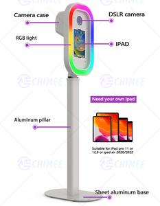 Nouveau design 2025 : Photobooth ovale moderne pour iPad et appareil photo reflex numérique, avec angle de tête réglable, idéal pour la location et les événements. - Product Image 3