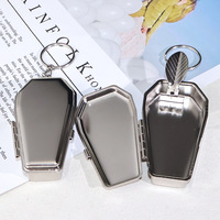 Mini Cenicero de bolsillo portátil para exteriores, herramienta de ataúd, llavero con estilo sin humo, Cenicero de resina para cigarrillos y llave de Metal