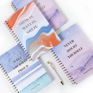New Products 2023 Unique Marble Design Custom Printing B5 Hardcover Spiral Journal Notebook Planner