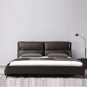 Cadre de <span class=keywords><strong>lit</strong></span> de luxe Queen King véritable Faux cuir tête de <span class=keywords><strong>lit</strong></span> capitonnée <span class=keywords><strong>lit</strong></span> plate-forme rembourrée <span class=keywords><strong>lit</strong></span> lattes de bois durables sans bruit - Product Image 4