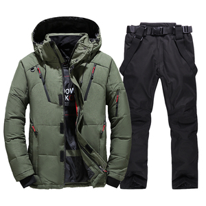 Combinaison de ski d'hiver <span class=keywords><strong>pour</strong></span> hommes, veste et <span class=keywords><strong>pantalon</strong></span> coupe-vent chauds <span class=keywords><strong>pour</strong></span> le camping, les sports de <span class=keywords><strong>montagne</strong></span>, le snowboard, fermeture à glissière grande taille - Product Image 4