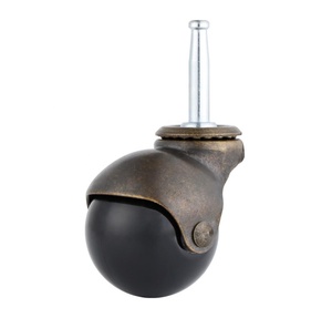 Hersteller 1,5 Zoll PP Lenkrollen 40 mm Antik-Messing-Farbe Kugelrad-Rollen mit Schaft - Product Image 1
