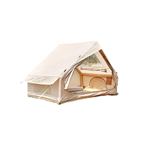 Tente de camping gonflable à porte unique de 6,3 m² avec fenêtre supérieure, ventilée, pour glamping en plein air et protection UV