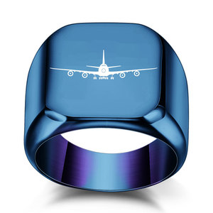 Anillo Cuadrado de Acero de Titanio para Hombre, 18 mm, con Logotipo de Avión Grabado con Láser, Joyería de Moda, Regalo - Product Image 5