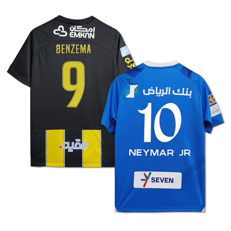 23 24 New Hilal Shirt Arabie Saoudite Riyadh Al Maillot d'entraînement de football respirant Personnalisé 10 # JR Fans Soccer Riyadh Jersey