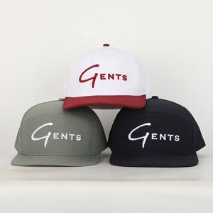 Gorra de golf OEM de alta calidad con logotipo bordado personalizado al por mayor, gorra deportiva de ala plana de 6 paneles, gorra Snapback con parche tejido de poliéster - Product Image 2