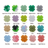 Perles personnalisées en silicone Trèfle porte-bonheur à quatre feuilles Trèfle coloré Camo Tie Dye Candy Colors Wristlet Perles en PVC Vente en gros