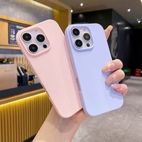 Nouvelle coque de téléphone de couleur unie pour iPhone 16 15 14 13 12 11 Pro Max 16Pro, en silicone souple, antichoc, accessoires de protection