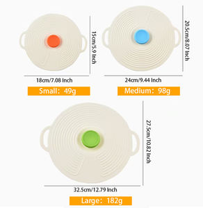 ฝาปิดซิลิโคนเพื่อความสดใหม่เกรดอาหารนำมาใช้ใหม่ได้ทนต่ออุณหภูมิสูงฝาปิดจานฝาฝาไมโครเวฟ - Product Image 5