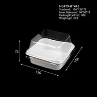 Vente en gros boîte carrée jetable personnalisée de qualité alimentaire PET pour gâteau sandwichs hot dogs sushi hamburgers emballage couvercles transparents gaufrage