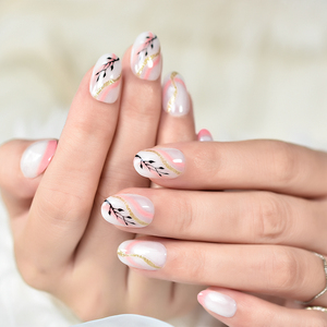 Natürliche französische Tipps Fake <span class=keywords><strong>Nails</strong></span> Mixed Farbmuster Weich geklebte falsche Nägel Wasserdicht Easy Wear Luxus Press On Nail - Product Image 4