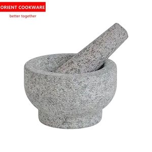 <span class=keywords><strong>Mortier</strong></span> et pilon en marbre lourd pour moudre les épices, les herbes, les pilules, etc. – Apparence naturelle et robuste - Product Image 3