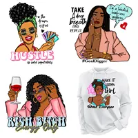 Groothandel Custom Afdrukken Htv Blm Ontwerp Warmte Pers T-shirt Fashion Afro Meisje Vinyl Iron On Transfer