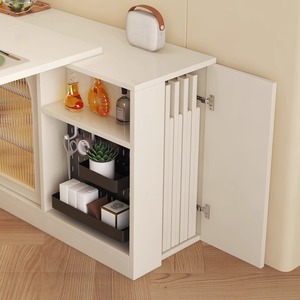 2025 nuevo juego de mesa y silla de comedor de madera maciza <span class=keywords><strong>con</strong></span> gabinete de cuchillos multifuncional y mesa de almacenamiento plegable retráctil - Product Image 5