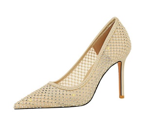 Zapatos de Vestir de Lujo con Punta en Pico y Malla de Pedrería para Mujer, Elegantes Tacones Altos - Product Image 2