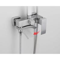 Système de douche à effet pluie en acier inoxydable 304, montage mural, ensemble de douche pour salle de bain avec douchette à main, finition brossée