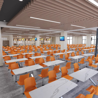 Mobilier luxueux pour restaurant et salle à manger table et chaise de cafétéria pour l'école ensemble de table multicouche 4 places pour le personnel de bureau de la cantine