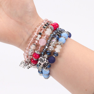 Bohemian Elephant Charm Beaded Bracelets Silver Plated <b>Crystal</b> Rhinestone Unisex Gift Jewelry 2022 - Product Image 2