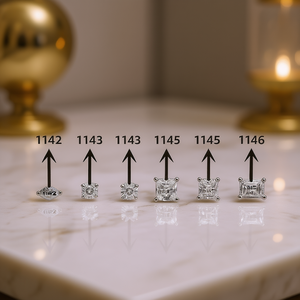 Pendientes de oro blanco con diamantes, corte esmeralda redondo, natural, color D a M, joyería clásica de lujo para mujer, compromiso, boda - Product Image 2