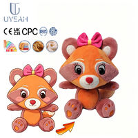 Jouets en peluche personnalisés UYEAH : chat, lapin, ours, et autres animaux en peluche avec logo d'entreprise imprimé sur les vêtements, y compris des jouets en peluche raton laveur.